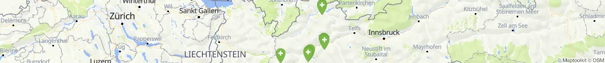 Kartenansicht für Apotheken-Notdienste in der Nähe von Kaisers (Reutte, Tirol)